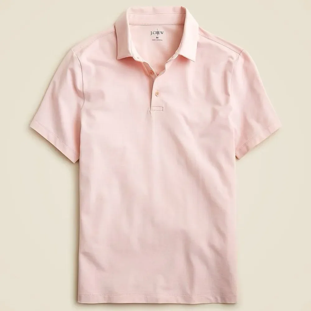 NTW J.Crew Performance Piqué Polo Shirt Light Pink Short Sleeve XL Tall